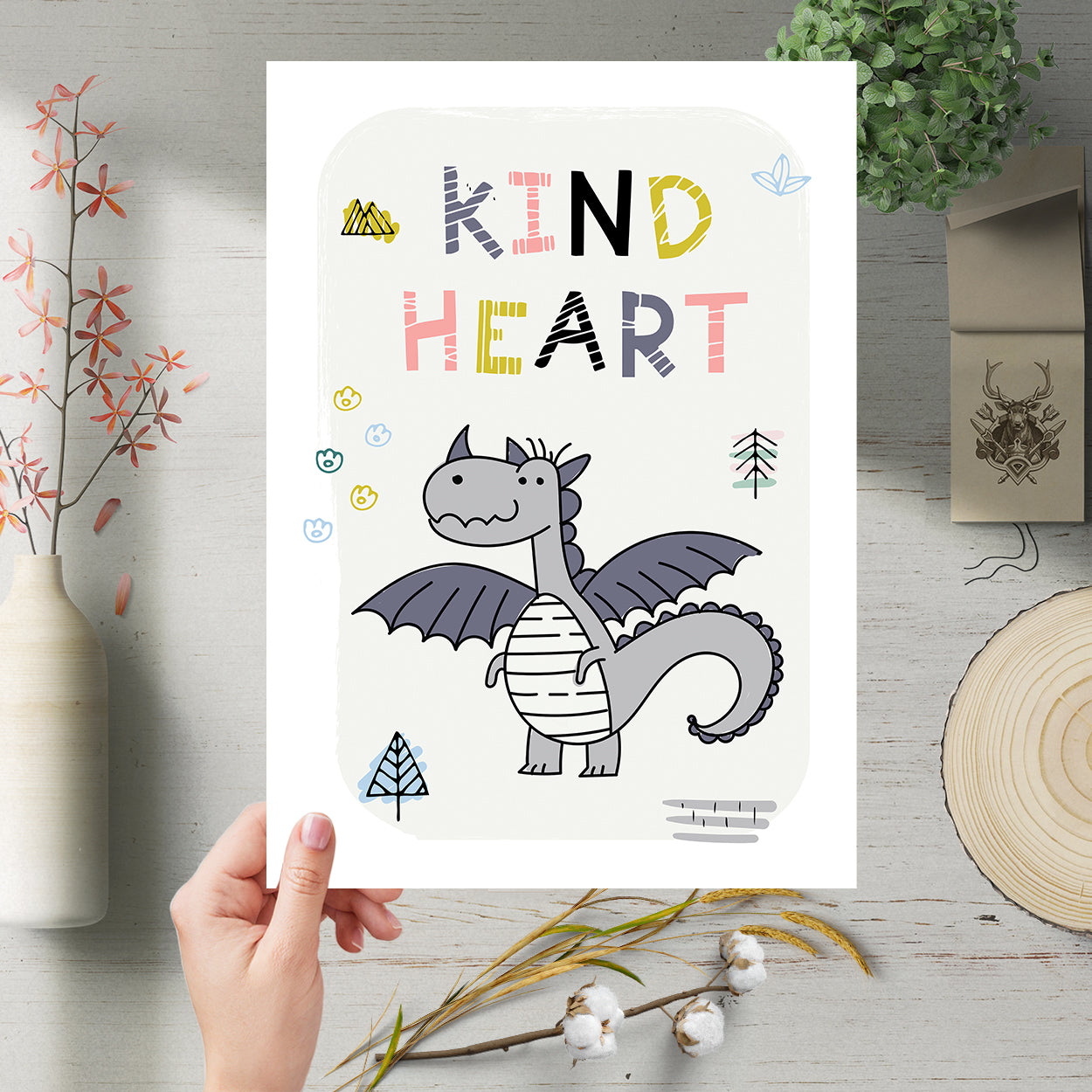 Set Of 6 Fun Kids Dragon Art Prints