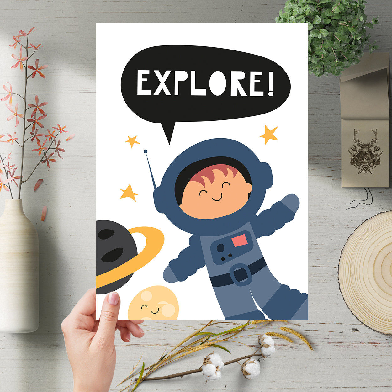 Set Of 6 Fun Kids Space Adventure Art Prints