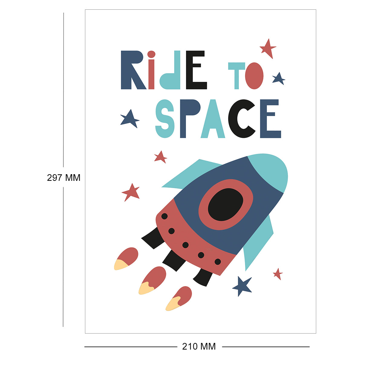 Set Of 6 Fun Kids Space Adventure Art Prints