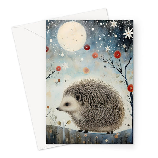 Winter Hedgehog Art Greeting Greeting Card