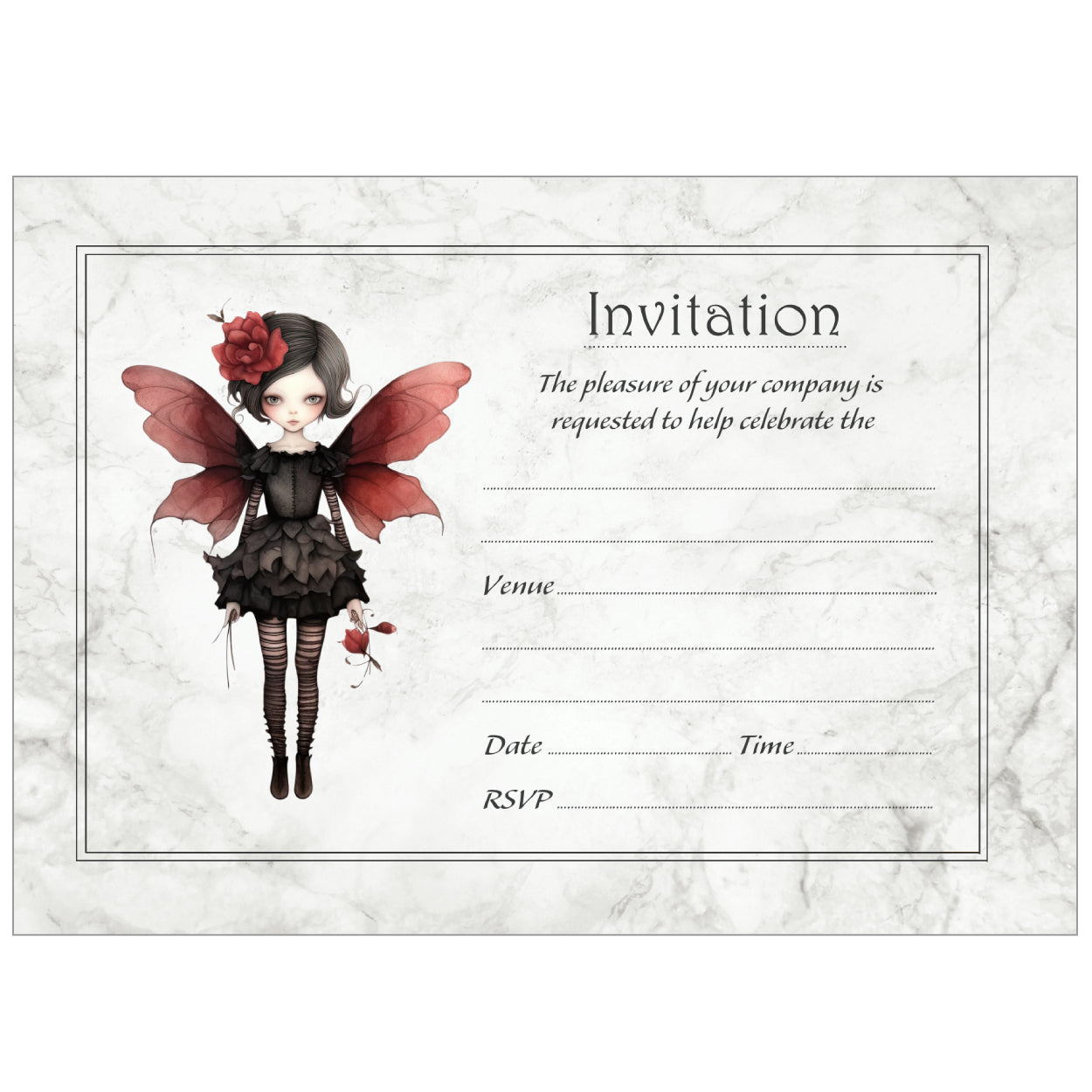 Little Fairy Birthday Party Invitations - Pack of 10