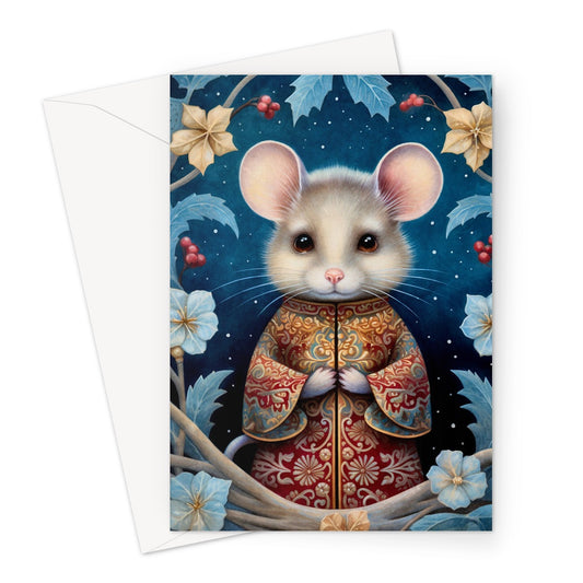 Cute Mouse Folk Art Greeting Card