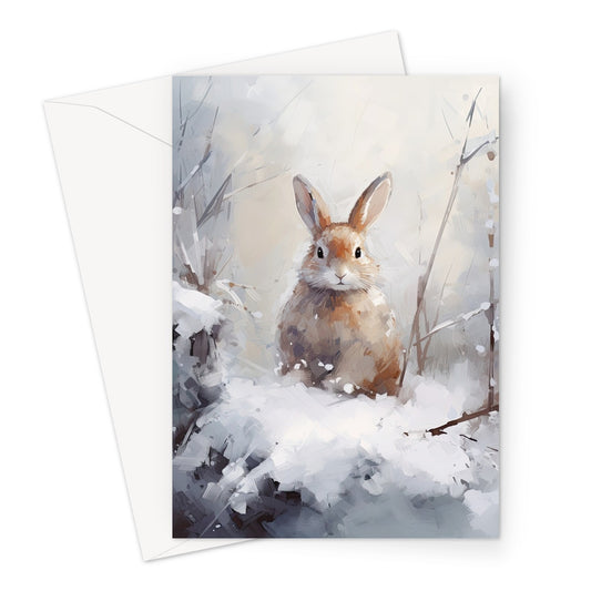 Winter Bunny Xmas Greeting Card