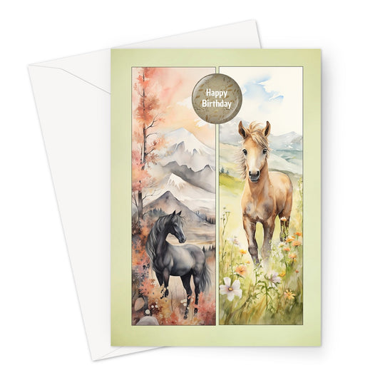 Foal Pair Birthday Greeting Card