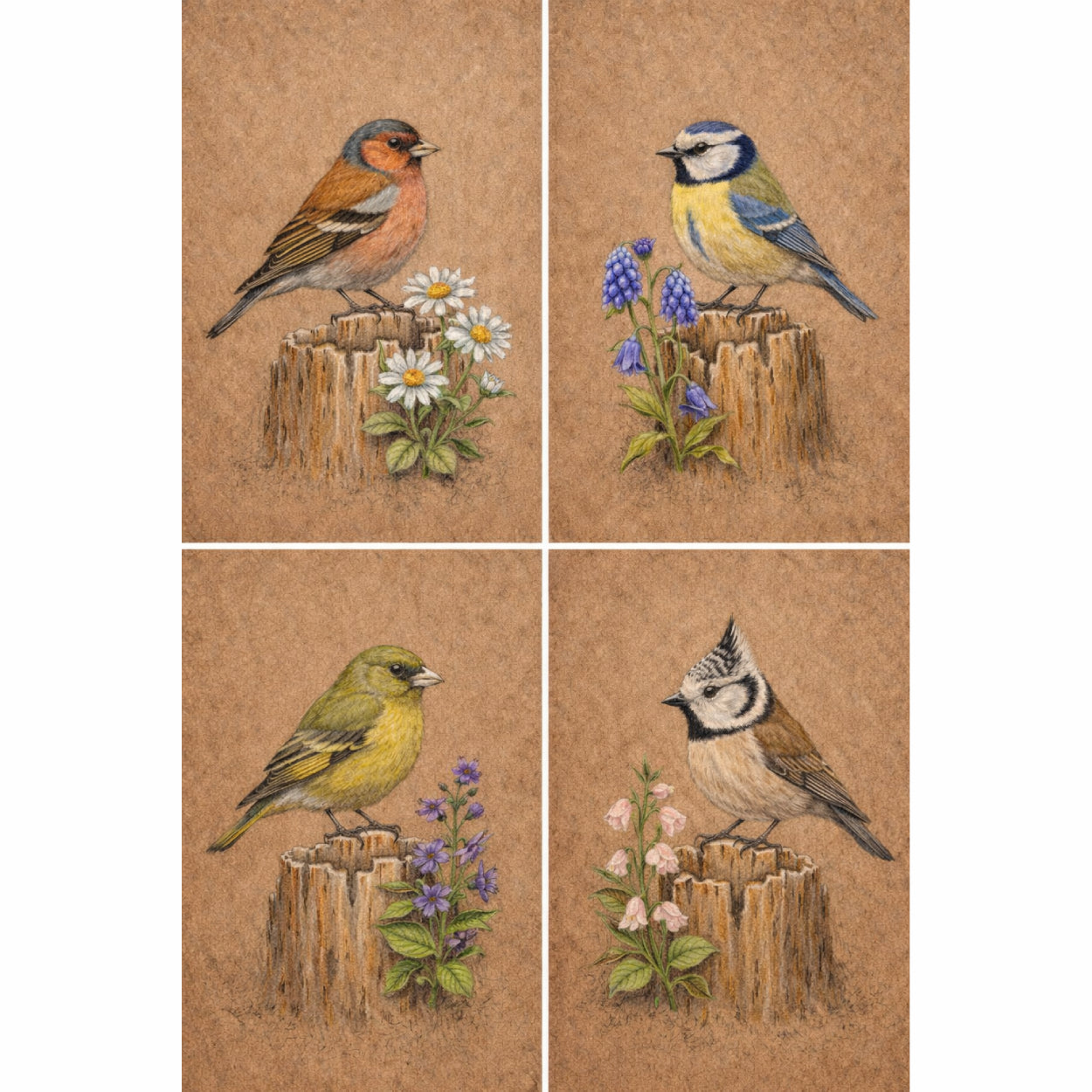 Garden Bird Set, Digital Art