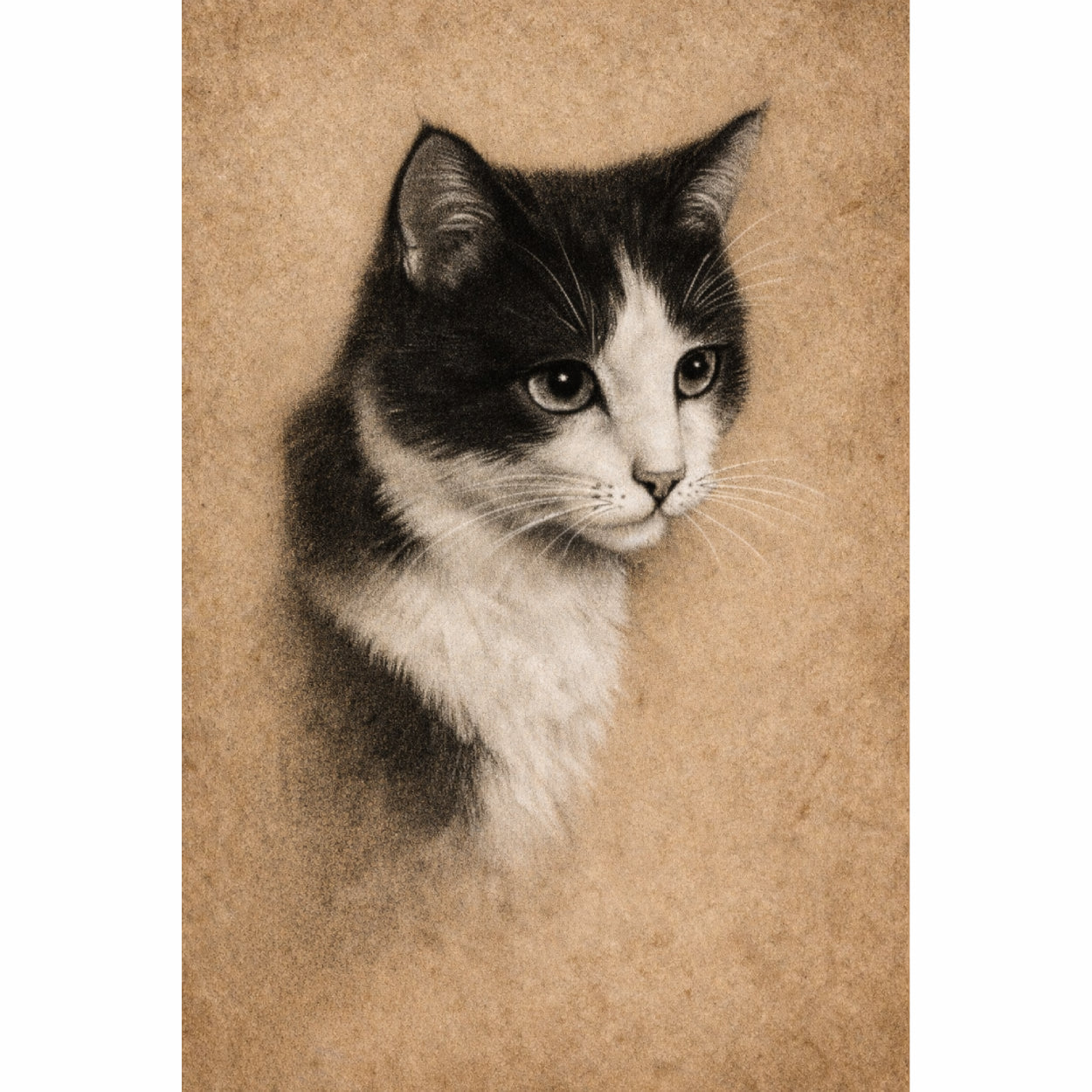Black And White Cat Set, Digital Art