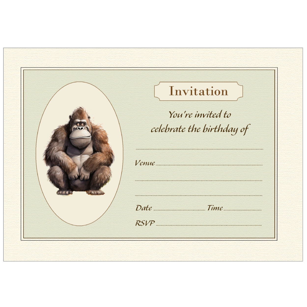 Funny Monkey Birthday Party Invitations - Pack of 10