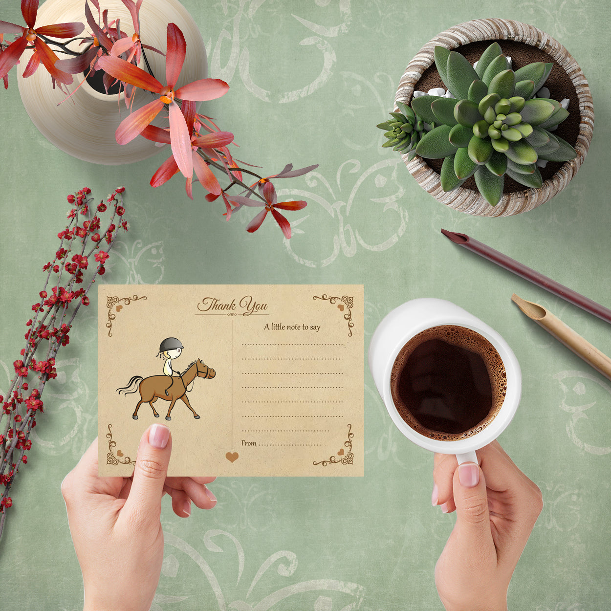 Equestrian Thank You Note Cards - Pack of 10