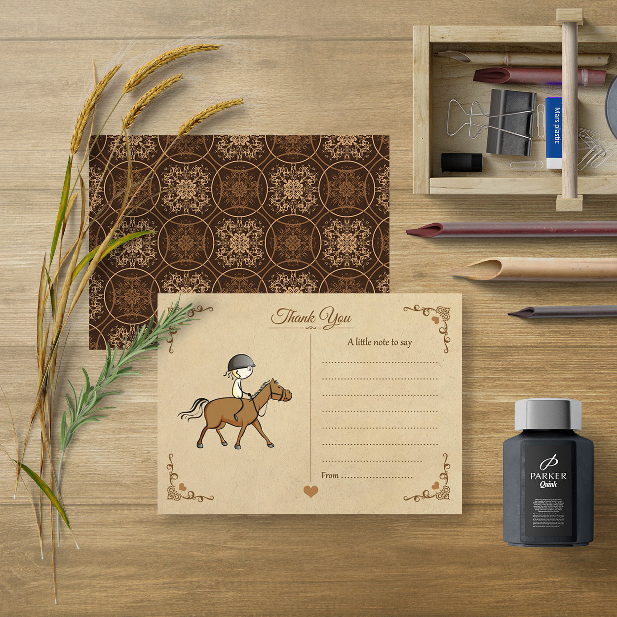 Equestrian Thank You Note Cards - Pack of 10