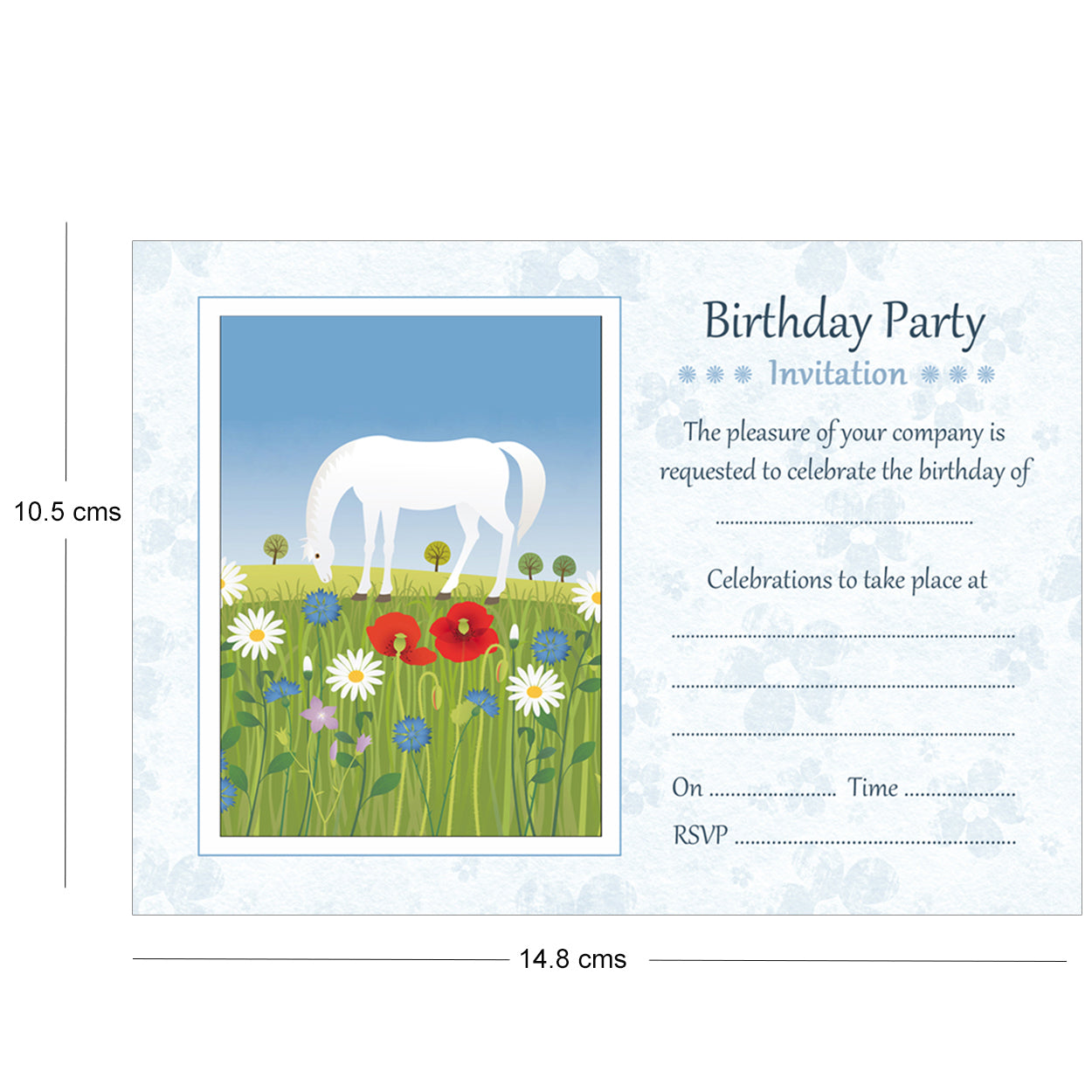 White Horse Birthday Party Invitations - Pack of 10