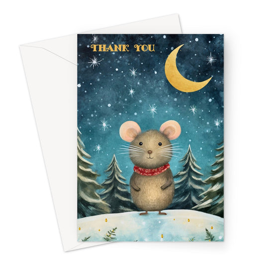 Xmas Thank You Mouse Greeting Card