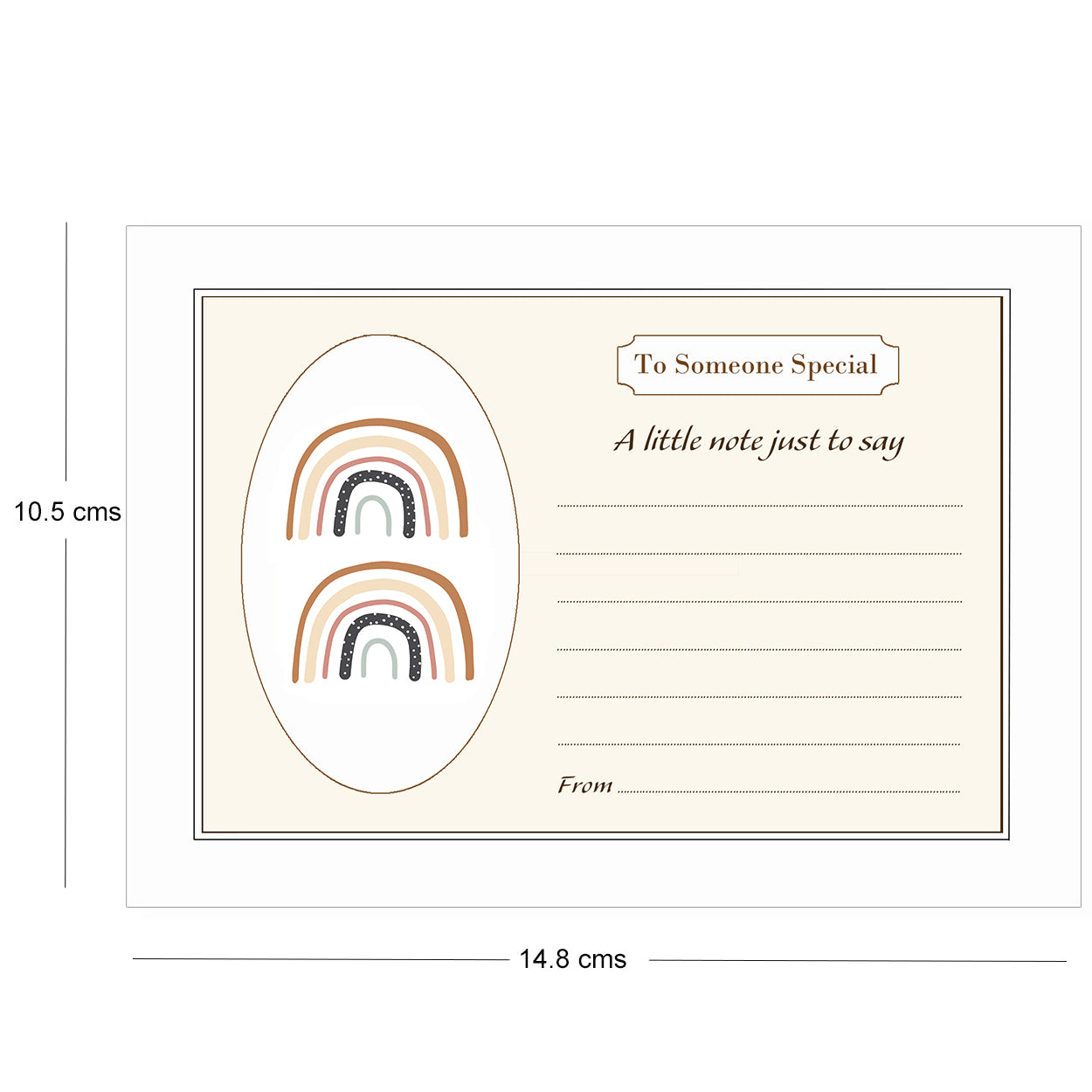 Double Rainbow Note Cards With White Envelopes - Pack of 20