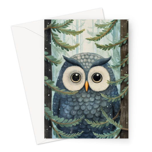 Old Wise Little Owl  Greeting Card