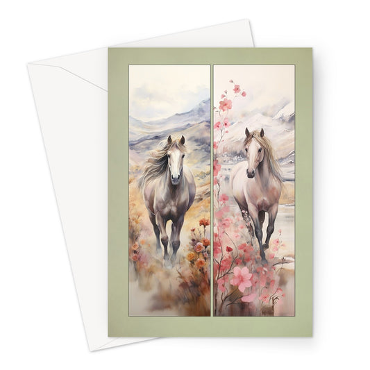 Running Horse Pair Greeting Card
