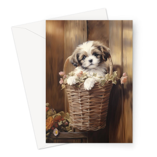 Super Cute Cavachon Puppy Greeting Card