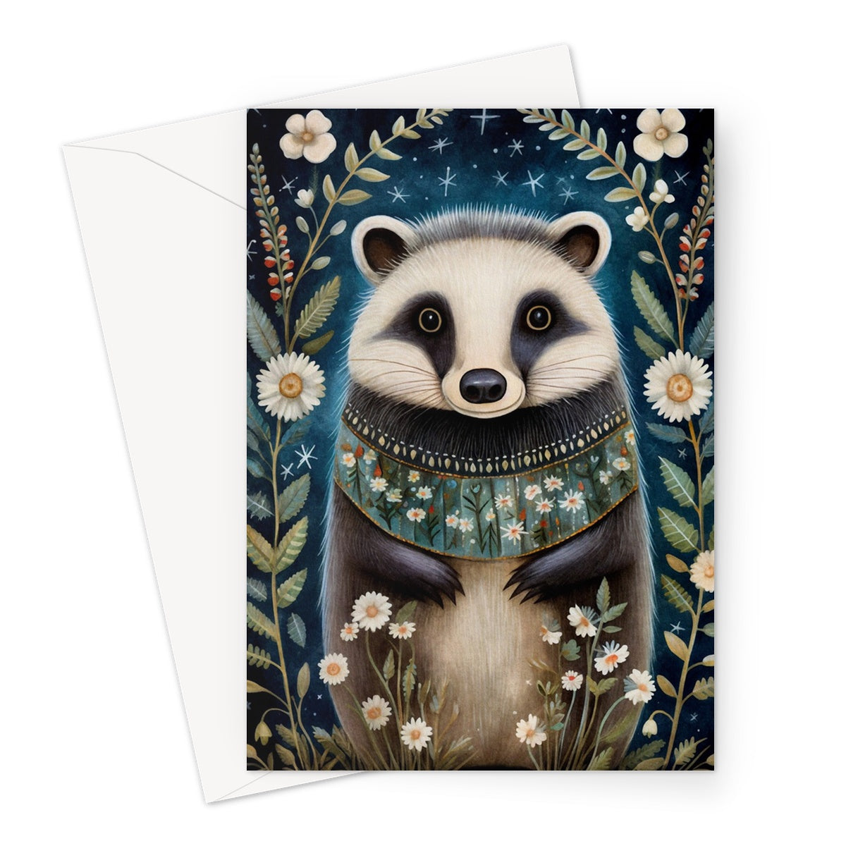 Bold Badger Greeting Card