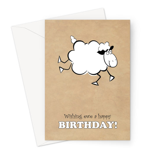 Jumping Sheep Birthday Greeting Card