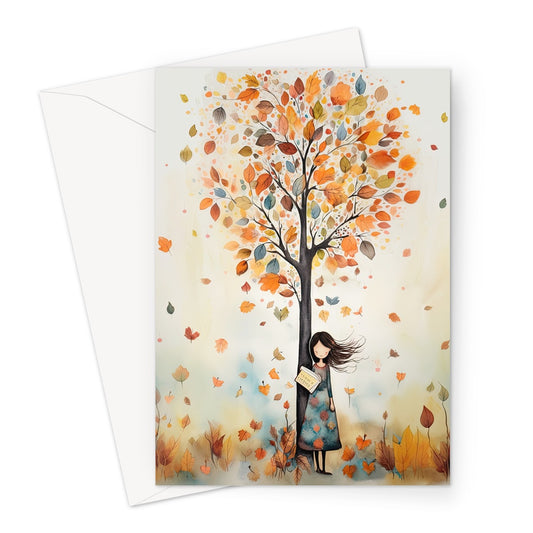 Windy Autumn Day Greeting Card