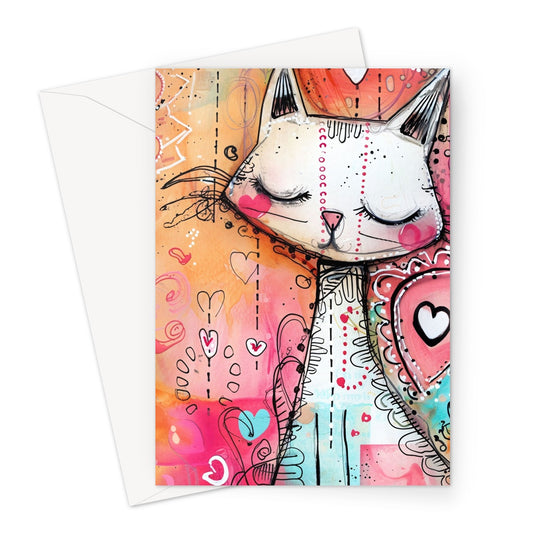 Colourful Cat Greeting Card