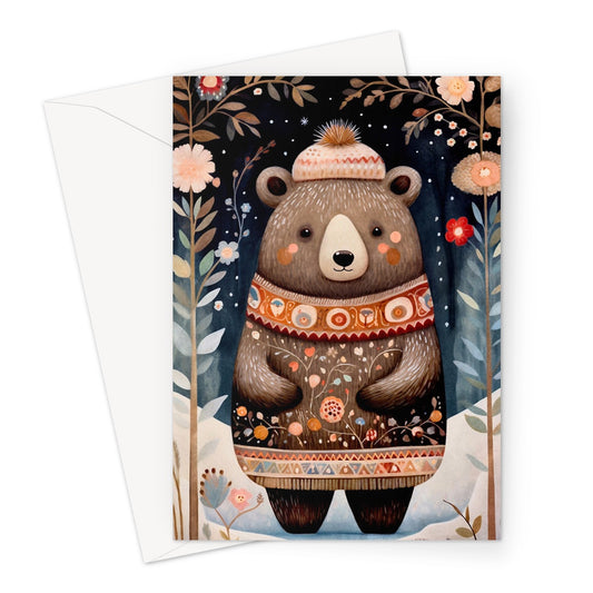 Fun Bear Xmas Greeting Card