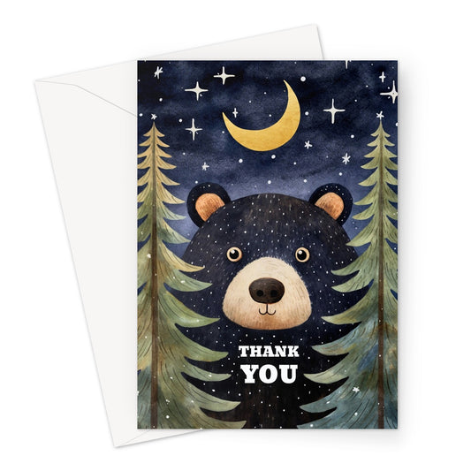 Xmas Thank You Black Bear Greeting Card