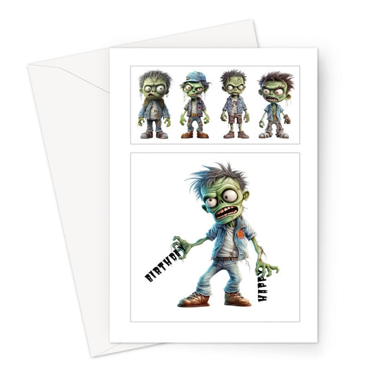 Zombie Five Birthday Greeting Card