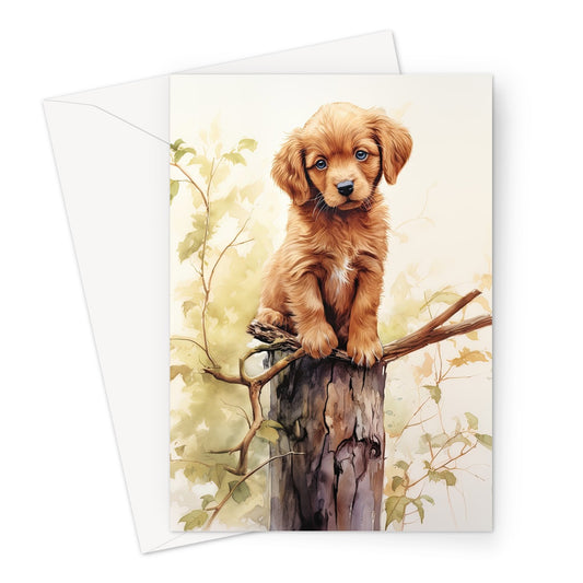 Golden Spaniel Puppy Greeting Card