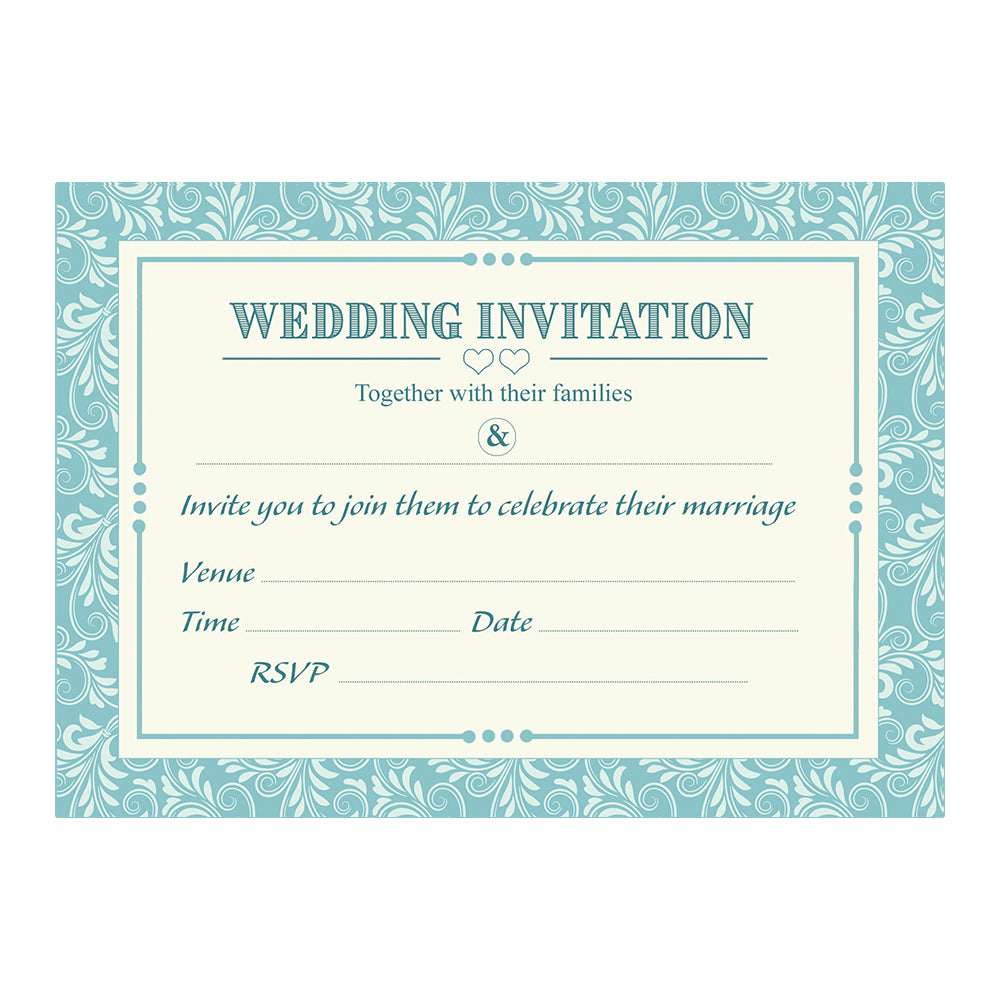 Classic Blue Wedding Day Invitations - Pack of 10