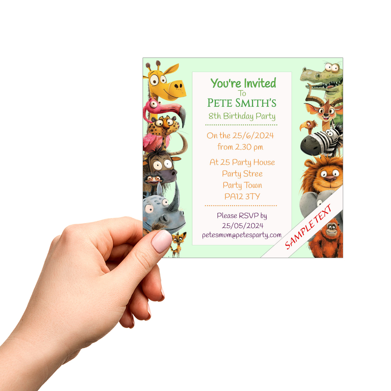 Print Your Own Personalised Safari Party Invites - Design Online