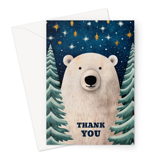Xmas Thank You Polar Bear Greeting Card