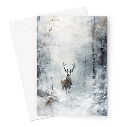 Forest Deer Xmas Greeting Card