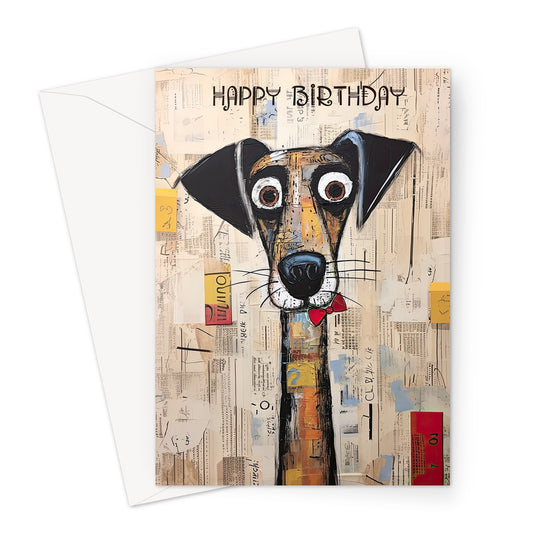 Fun Arty Dog Birthday Greeting Card