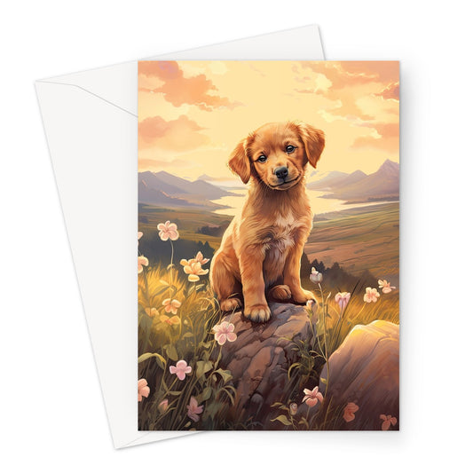 Summer  Labrador Puppy Greeting Card