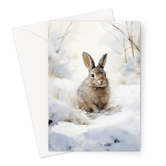 Snow Rabbit Xmas Greeting Card