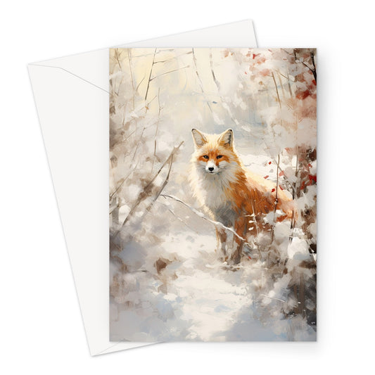 Snow Fox Xmas Greeting Card