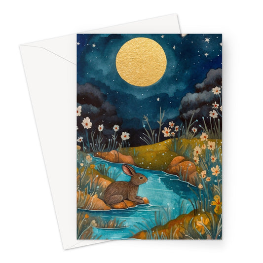 River Moon Greeting Card