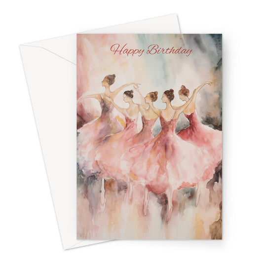 Four Ballet Dancers Birthday Greeting Card