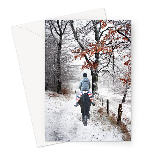 Frosty Horse Ride Greeting Card