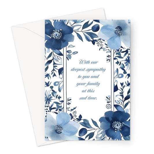 Floral Frame Sympathy Greeting Card
