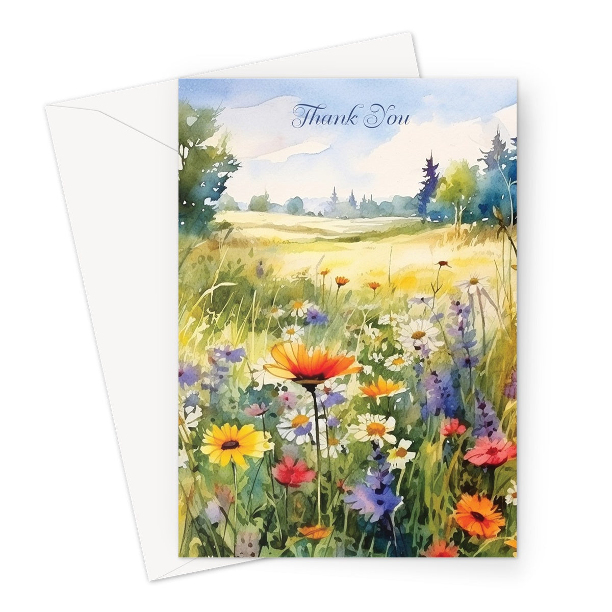 Flower Meadow Thank You Greeting Card