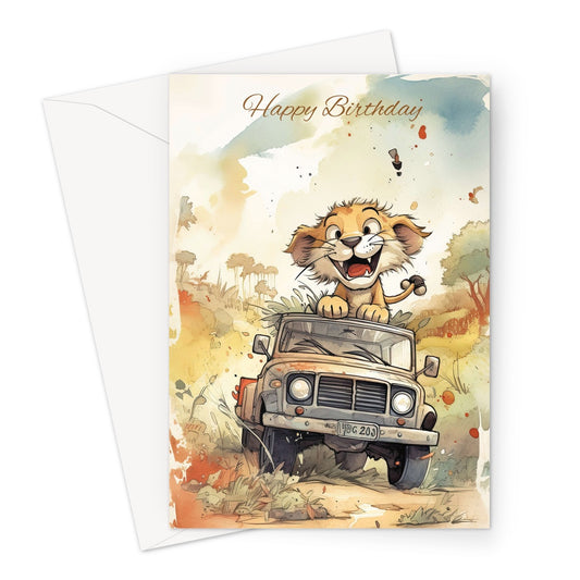 Lion Safari Birthday Greeting Card