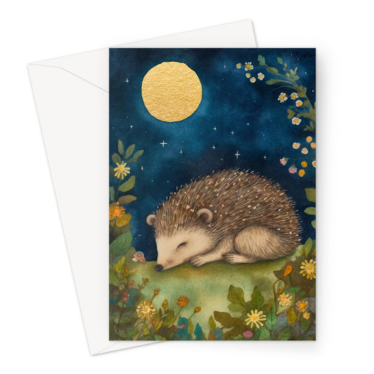 Full Moon Hedgehog Greeting Card