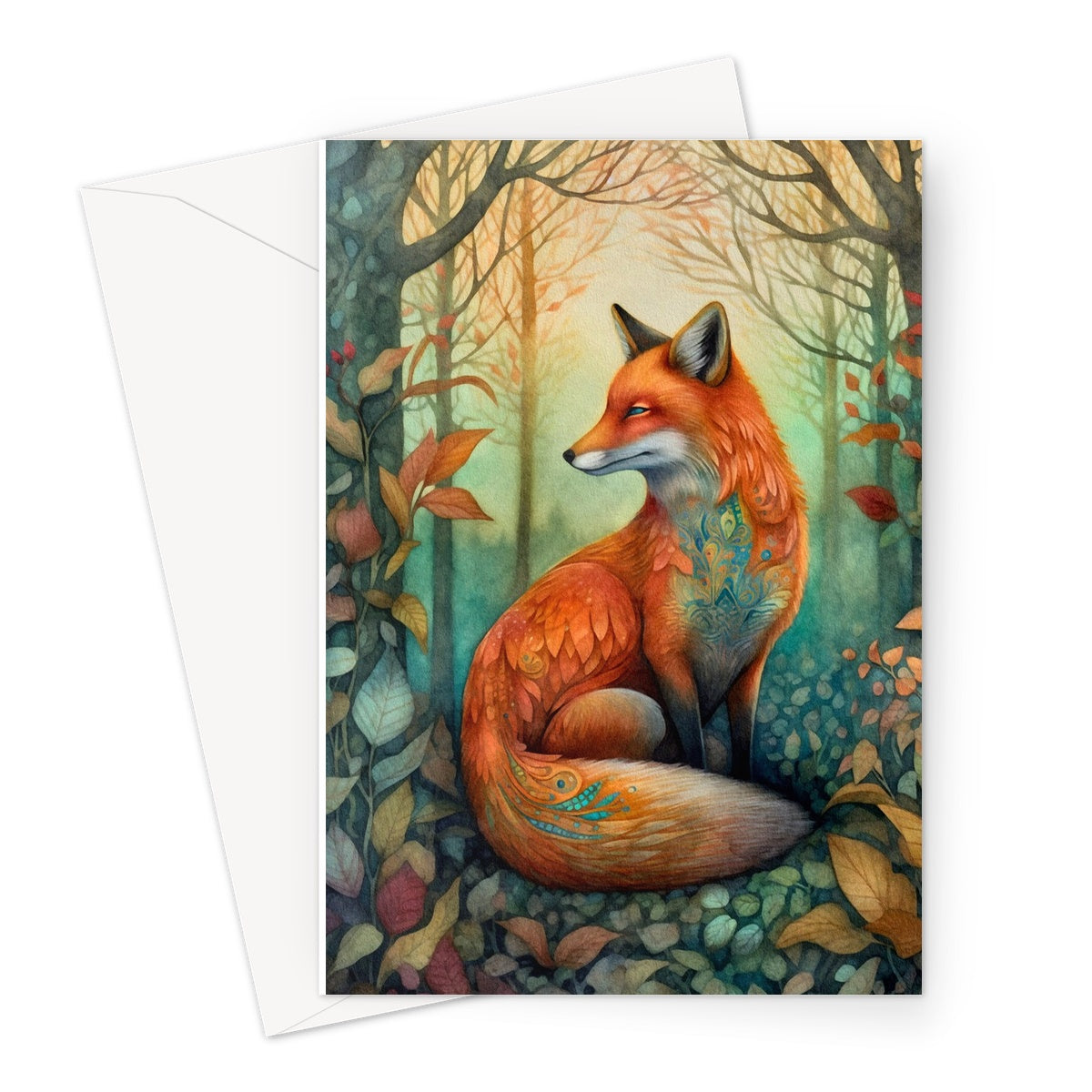 Fox In The Autumn Woods  Greeting Card