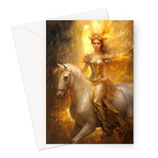 Lady And Horse Greeting Card