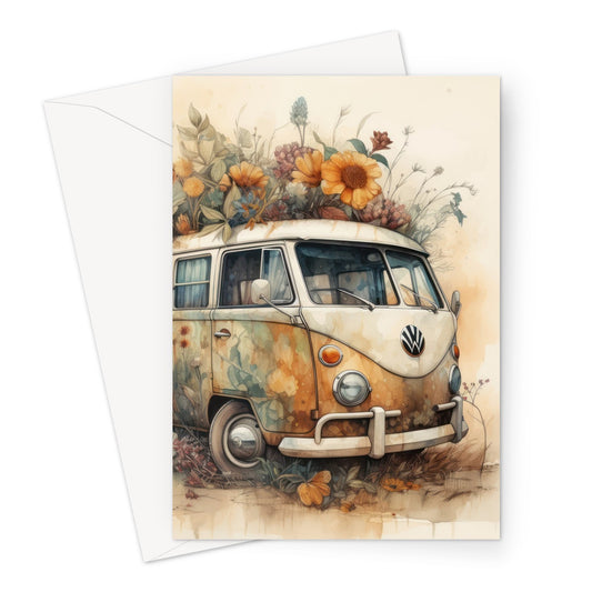 Old Classic Camper Greeting Card