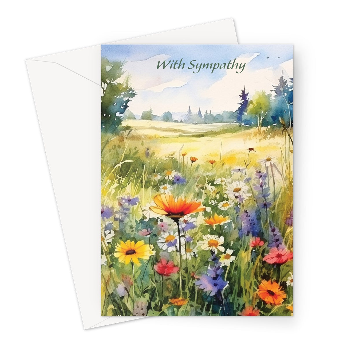 Flower Field Sympathy Greeting Card