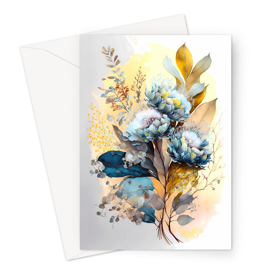 Blue Bouquet Greeting Card