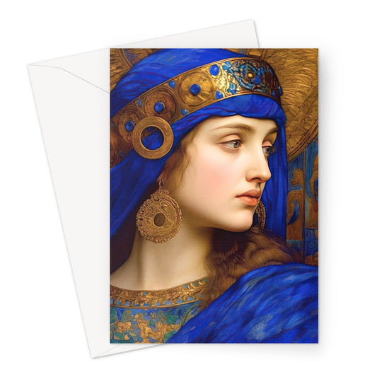 Gold And Blue Greeting Card