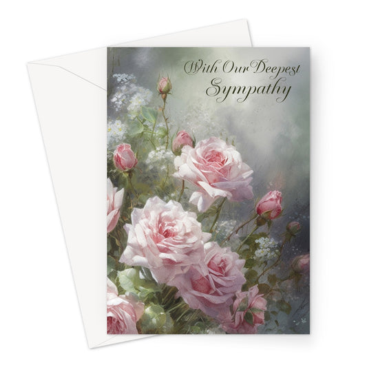 Pink Roses Sympathy Greeting Card