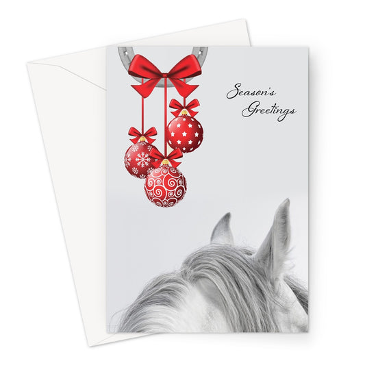 Horse And Decs Xmas Greeting Card